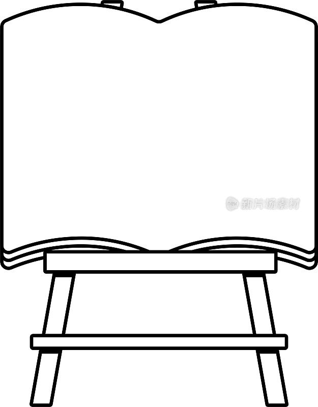 单色和简单的画架与书籍形状的框架/插图材料(矢量插图)